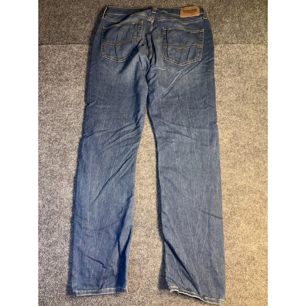 Levi's Jeans Men 34x32 Blue Denim Faded‎ Double Stitch Regular Fit Tapered Leg
